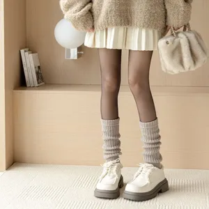 Γυναικείες πλεκτές γκέτες ποδιών φθινόπωρο χειμώνας γκρι ζεστές μπότες στιλάτες κάλτσες μόδας