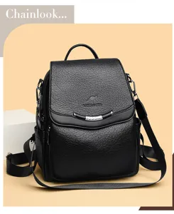 Modischer Damen Rucksack aus weichem Kunstleder mit stilvollem Design für den Alltag.