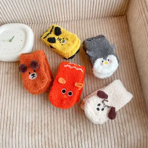 Thick winter coral fleece socks cute cartoon animal floor socks home warm socks for women