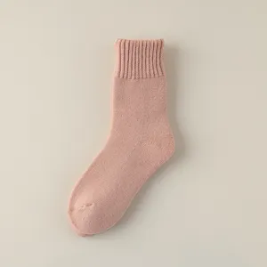 Women thick winter warm terry socks solid color cozy home sleep floor socks soft fabric