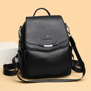 Damen Vintage PU Leder Rucksack Lässige Reise Schultasche Mehrzweck Mode Große Kapazität Tagesrucksack