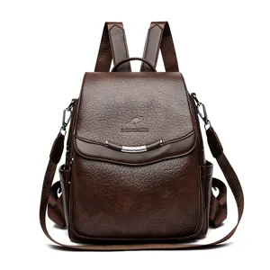 Vintage Damen Rucksack weiches Leder Retro Freizeit Reise Schultasche multifunktional chic