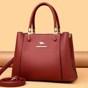Vrouwen rode lederen handtas top handvat schouder tas crossbody elegante mode tas