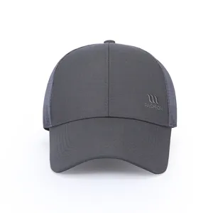 Dunkelgraue Mesh Baseball Cap, schnelltrocknende Sommer Sonnenkappe, atmungsaktive Outdoor Kappe.