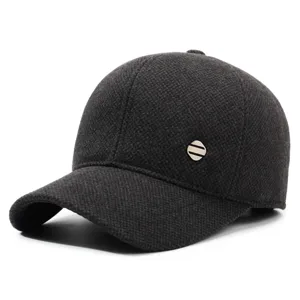 Casquette de baseball en laine chaude d'hiver pour hommes, doublure épaisse confortable.