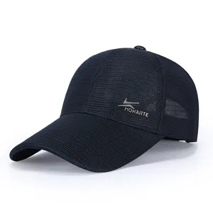Men's Summer Breathable Mesh Baseball Cap Quick-Dry Outdoor Sports Sun Hat Dark Blue Cap