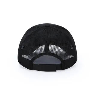 Cappellino da baseball in mesh nero traspirante da uomo, cappello parasole regolabile.