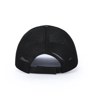 Black mesh baseball cap breathable trucker hat adjustable summer outdoor sun protection hat