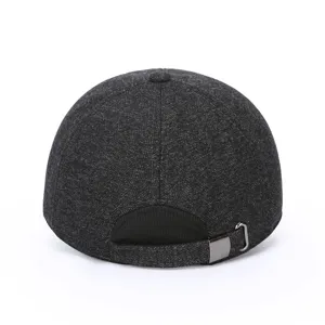 Mens winter warm baseball cap with fleece ear protection, casual windproof outdoor hat.