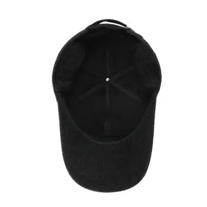 Mens winter warm baseball cap with earflaps black thick windproof outdoor casual hat