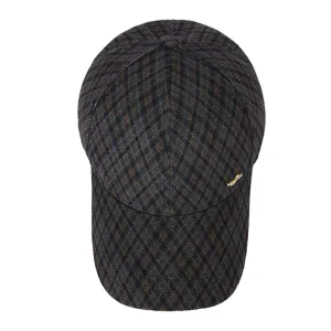 Women plaid baseball cap autumn winter warm duck tongue hat casual fashion outdoor wear