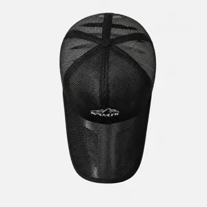 Men's breathable mesh baseball cap, black summer sports outdoor sun protection hat.