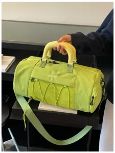 Large capacity fitness gym travel bag with wet dry separation, stylish green yoga messenger bag.