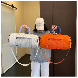 Large capacity fitness travel bag with wet and dry separation, multi-functional duffel.