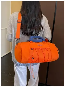 Large capacity sports duffel bag with wet dry compartment for travel gym fitness yoga.