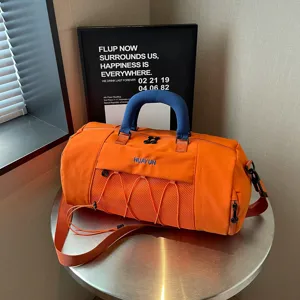 Large capacity duffel fitness bag for travel, gym, and swimming with dry wet separation.