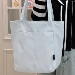 Casual minimalist large capacity tote bag for women stylish solid color commuter shoulder bag