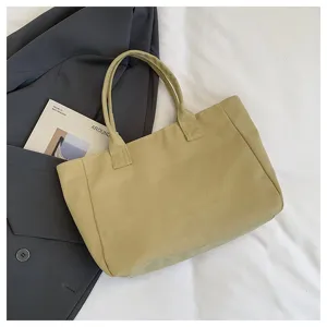 minimalist canvas tote bag casual daily handbag for women stylish student shoulder bag