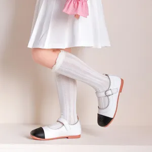Chaussettes mi-hautes en maille respirante pour filles printemps été style coréen mignon