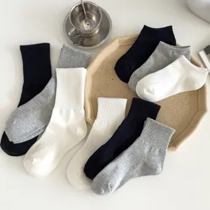Men Women Casual Cotton Socks Solid Color Anti-Odor Breathable Athletic Stockings