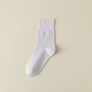 Comfortable solid color mid-calf combed cotton women socks for spring summer casual daily wear.