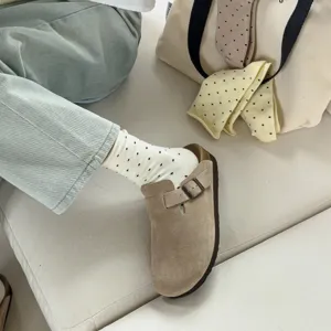 Calcetines de algodón con lunares bonitos para mujer estilo japonés primavera otoño casual