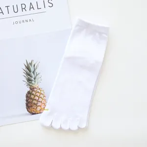 Calcetines dedos hombre blanco liso transpirable verano calcetines cortos algodon suave