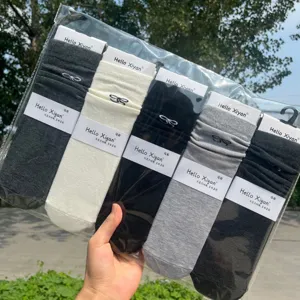 Autumn winter women slouch socks stacked socks solid color bow knee high socks 1-pair