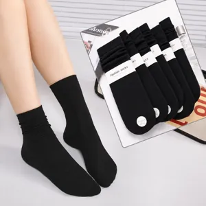 Womens black slouch socks Japanese style fashion knit socks comfortable casual wear