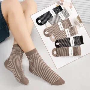 Women's autumn and winter striped slouch socks Japanese cute college style warm long socks