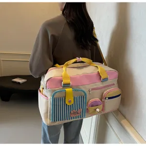 Bunte Dopamin Reise Duffel Bag Detail, grosse Kapazität lässige Sport Umhängetasche.