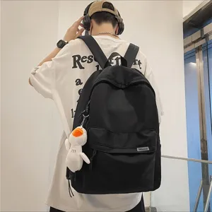 Men casual large capacity backpack stylish daily travel school bag durable black rucksack