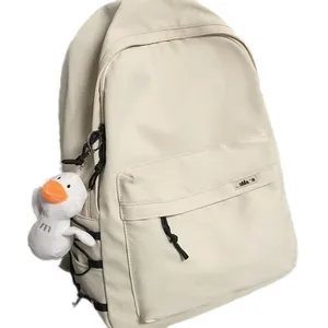 Minimalist large capacity canvas backpack for men and women student school bag campus