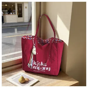 Borsa shopper in tela grande capacita borsa a spalla casual borsa commuter dettaglio
