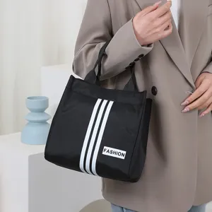 Women Casual Canvas Tote Bag Large Capacity Commuter Handbag Solid Color Daily Shoulder Bag