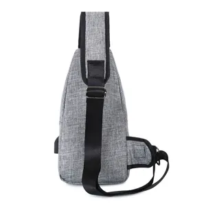 Men casual waterproof canvas sling chest bag single shoulder crossbody daypack for outdoor sports