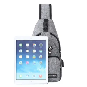 Men's casual waterproof canvas chest bag, stylish single shoulder cross body sports bag for outdoor.