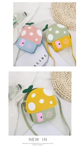 Kids cartoon mushroom crossbody bag cute little house shoulder bag for girls summer fashion style