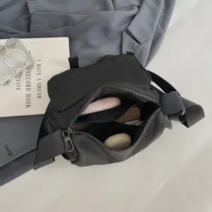 Women nylon crossbody bag casual black shoulder bag versatile large capacity commuter style