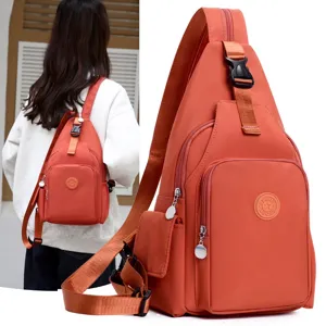 Waterproof Oxford Cloth Chest Bag Dual-Use Small Backpack Multi-Compartment Casual Travel Daypack For Men Women