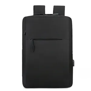 Zaino porta pc affari nero minimalista uomo donna con porta di ricarica USB per uso quotidiano