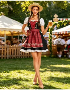 Robe dirndl traditionnelle bavaroise allemande pour femme fête de la bière carnaval.