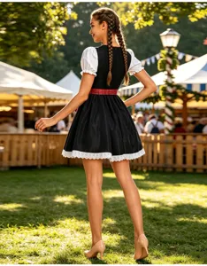 Robe Dirndl traditionnelle allemande pour Oktoberfest, costume bavarois de fête de la bière.