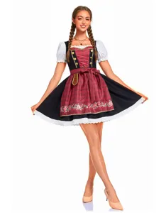 Robe traditionnelle bavaroise de l'Oktoberfest allemand avec tablier et chemisier.