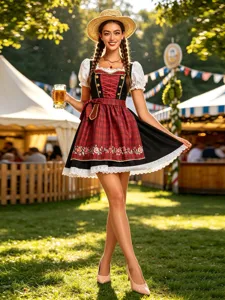 Robe Dirndl traditionnelle allemande pour femme, superbe costume bavarois de carnaval.