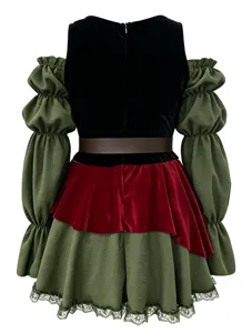 Women medieval vintage pirate costume dress gothic Renaissance cosplay party outfit