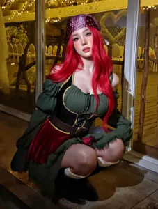 Medieval pirate costume women cosplay dress retro Halloween carnival stage performance outfit