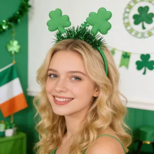 St. Patrick's Tag Kleeblatt Haarreif grüner Klee Party Haarschmuck festliches Kostüm