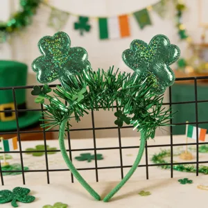 St. Patrick's Day Kleeblatt Haarreif irische Party glitzernde Haarreif Dekoration