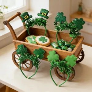 St. Patrick's Day Kleeblatt Haarreif grüne Zylinder Haarschmuck für irische Party Festliche Artikel